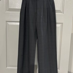 Abercrombie & Fitch Plaid Sloane Tailored Hardware Wide Leg Pant Sz 26